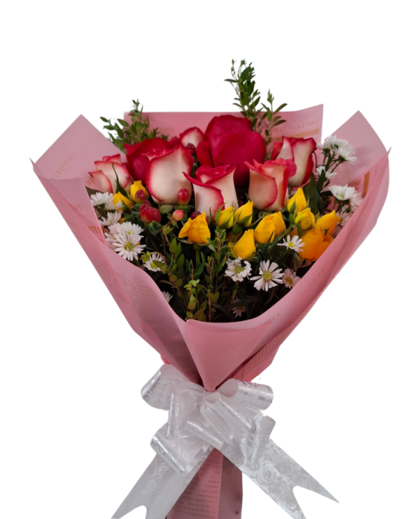 Dúo de Rosas & Mini Amarillas